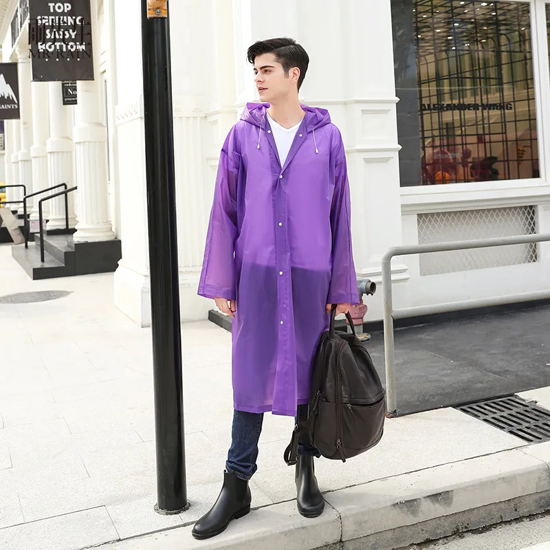 معطف واق من المطر EVA للبالغين، معطف واق من المطر فردي شبه شفاف متعدد الألوان جيد، نماذج معطف واق من المطر للجنسين في الهواء الطلق مناسبة لكل م