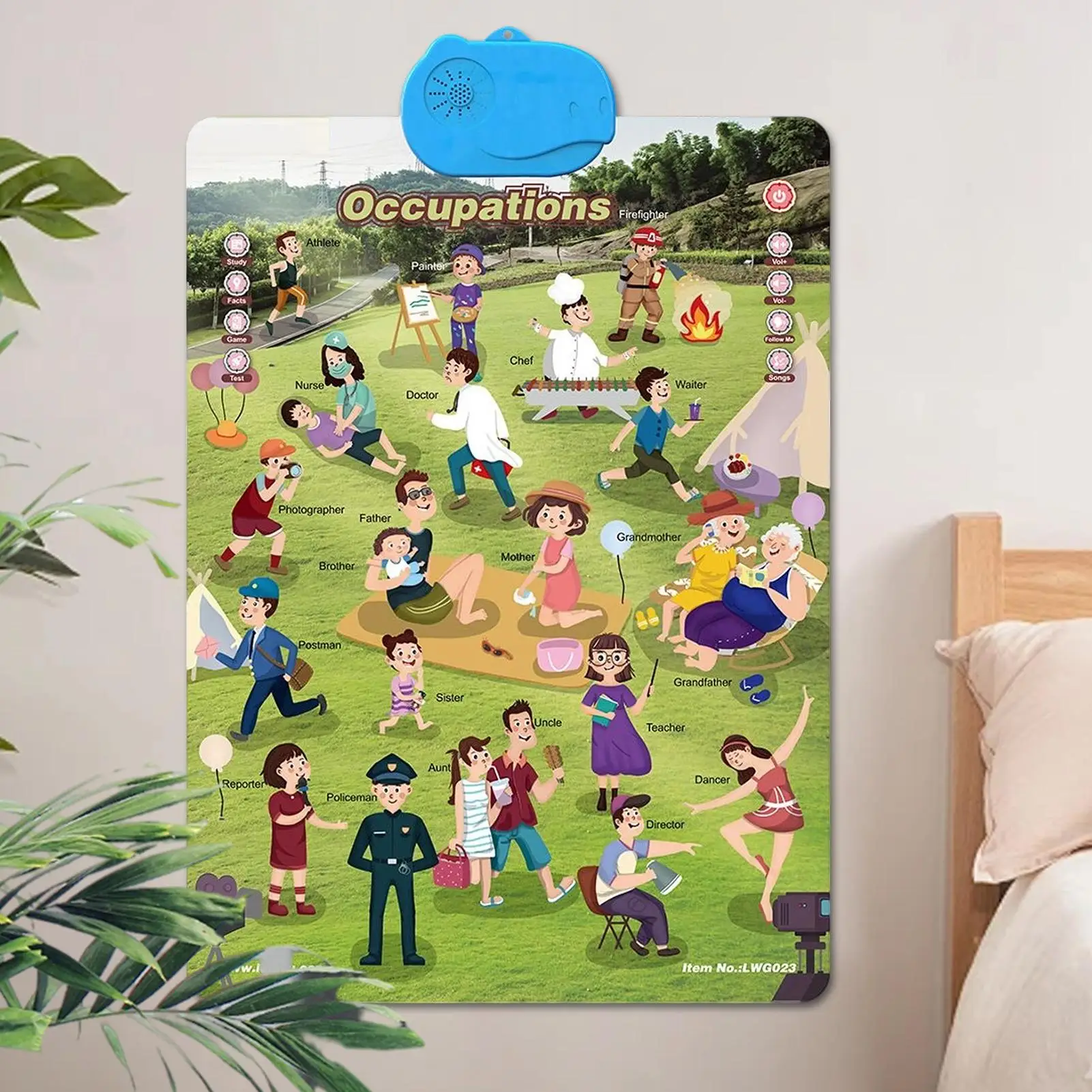 Poster per bambini che imparano, giocattoli interattivi per lo sviluppo divertente con suono, strumenti di lettura per bambini, per le vacanze, compleanni, casa, interni ed esterni