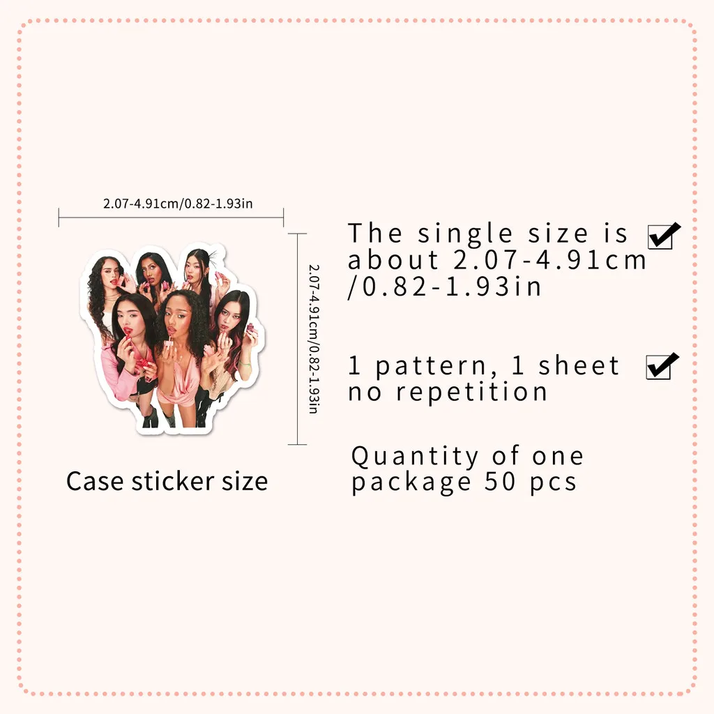 50 Stück KATSEYE Girl Group Aufkleber Sophia Laforteza Merch wasserfeste Aufkleber für Schreibwaren-Dekoration Golden Memory Stickers Store – Detail 10