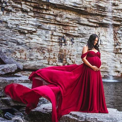 Sexy Cute Woman Maternity Dresses Photography Prop Chiffon Long Tail Pregnancy Photo Shooting Dress For Pregnant Women Maxi Gown