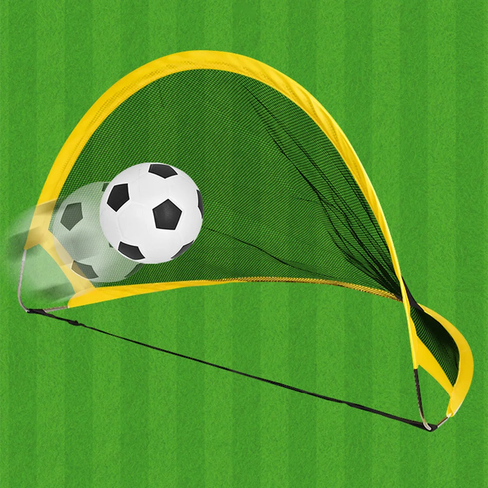 Rede de futebol dobrável com bomba inflável, gol de futebol dobrável, kits de rede de treinamento dobrável para crianças, ambientes internos e externos