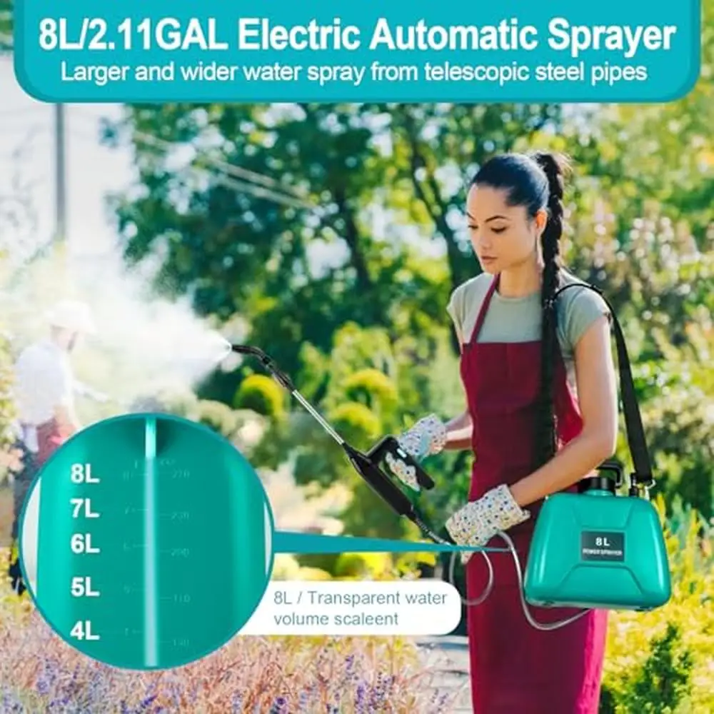 2 Gallon Electric Sprayer Weed Sprayer 3 Mist Nozzles 31.5