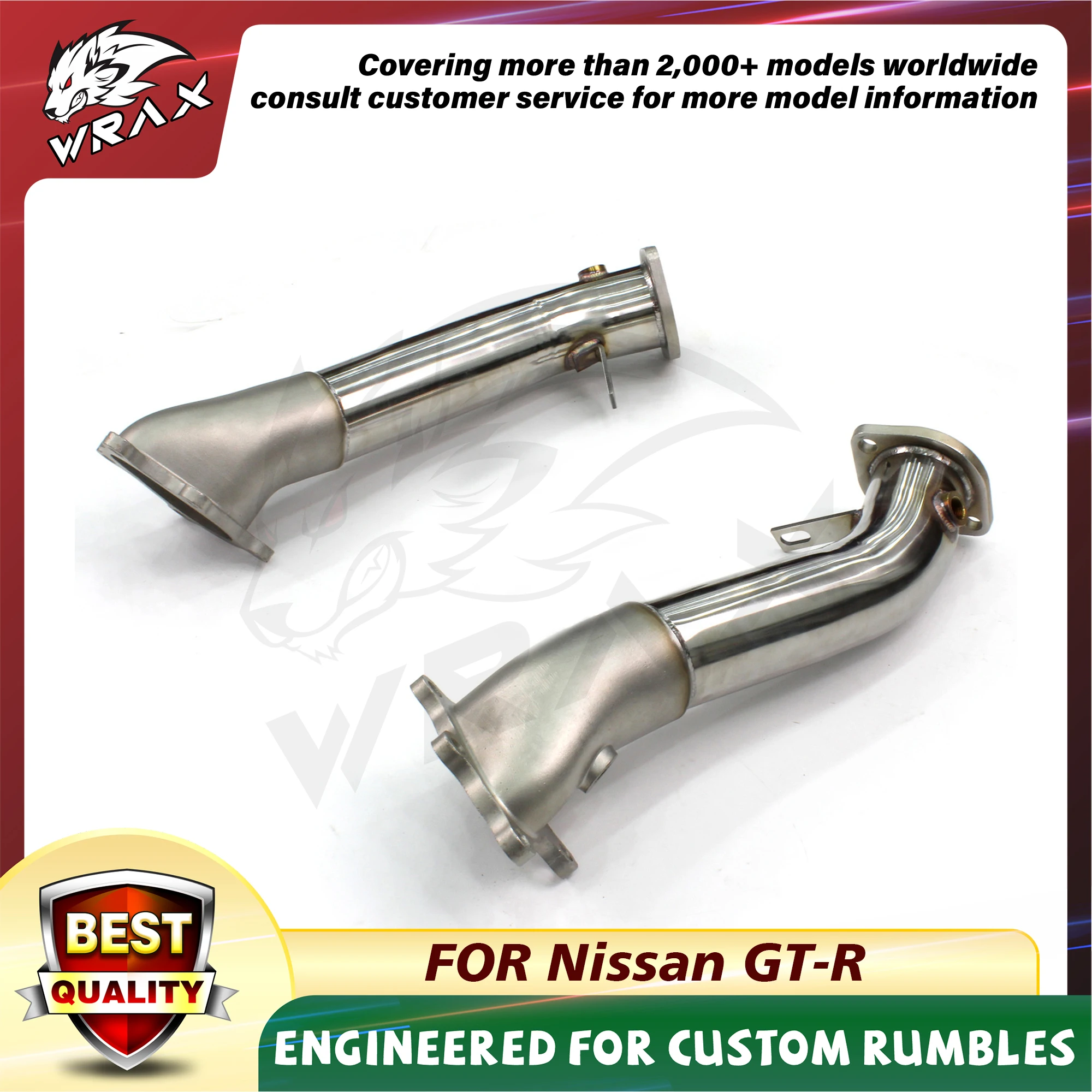 

WRAX Exhaust System High Flow Resonant tube For Nissan GT-R Pipe downpipe car accessories downpipe
