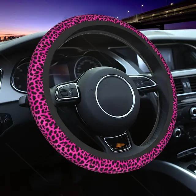 Pokrowiec na kierownicę Pink Panther Antypoślizgowa ochrona przed promieniowaniem UV i słońcem Uniwersalny 15-calowy ochraniacz kierownicy samochodowej dla kobiet i mężczyzn