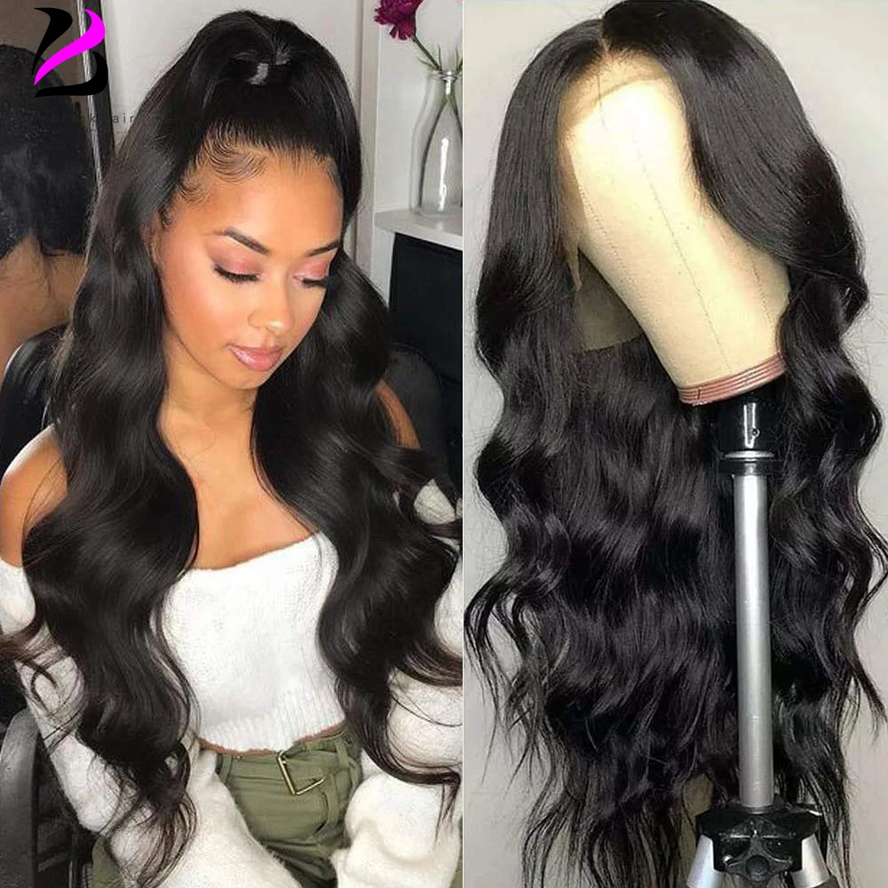 Wig rambut manusia depan renda HD gelombang tubuh 30 inci Wig Frontal Remy 13x4 Brazilian untuk wanita siap untuk Wig Go