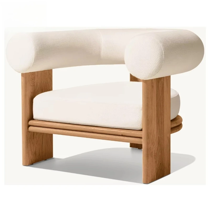 

Modern natural teak outdoor armchair lounge chair apartment park gym family bar hotel garden courtyard villa use