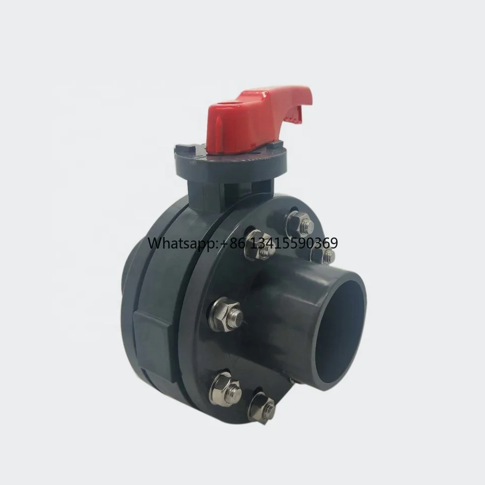 Válvula borboleta de plástico PVC com flange (inclui parafuso inoxidável)