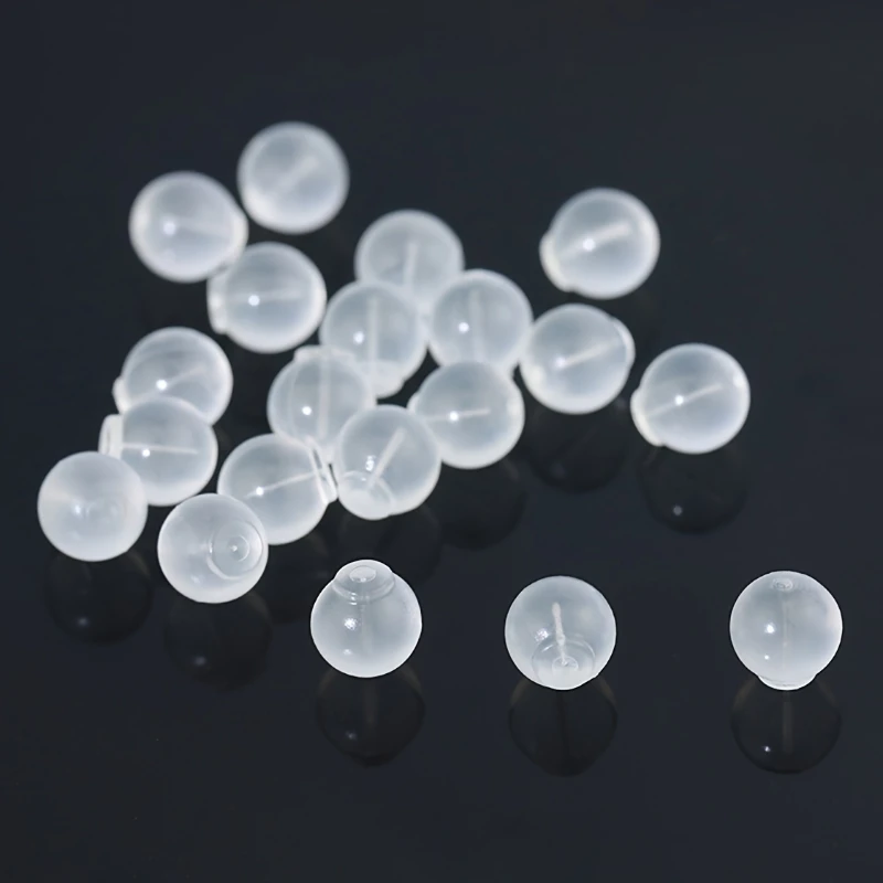 20pcs Soft Silicone Earring Backs Anti-Slip  Leak-Proof  Clear Ball Design for DIY Jewelry Making Comfortable Safety Stud Back