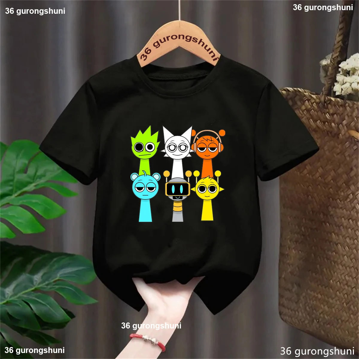 

2025 Hot Sale Sprunki Beats Graphic Printed Tshirt Girls/Boys Cool Kawaii Kids Clothes Music Love Game T-Shirt Summer T-Shirt