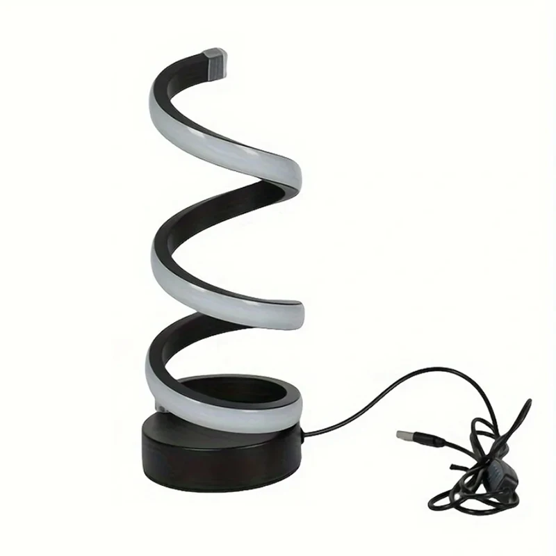 Bedroom Bedside Lamp Adjustable 3 Color Dimmable Touch Light USB Modern Simple Dimmable Spiral Night Lights Lamp