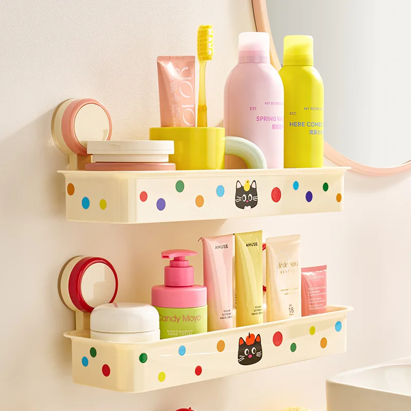 

Suction cup rack, no punching, bathroom, bathroom, cosmetics storage box, wall-mounted toilet, washstand, storage shelf.