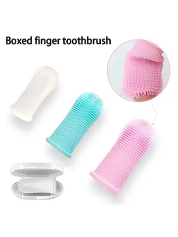 Pet Finger Toothbrush Cleaning Products for Cats and DogsOral Cleaning ToothbrushesSilicone Bristles