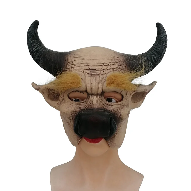 Le Cool Halloween Latex Classic Journey to the West Edition Demon King Horned Animal Black Bull Head Mask