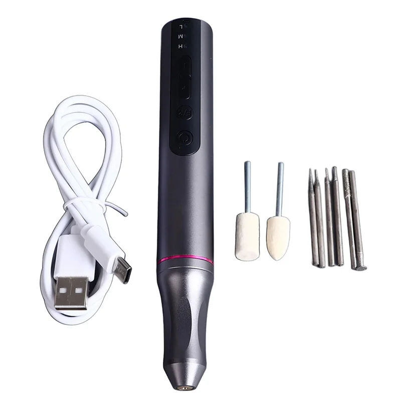 

666F Cordless Tool Electric Grinder Kit Variable Speed 6000-20000RPM 3.7V 10W For Engraving Grinding Polishing