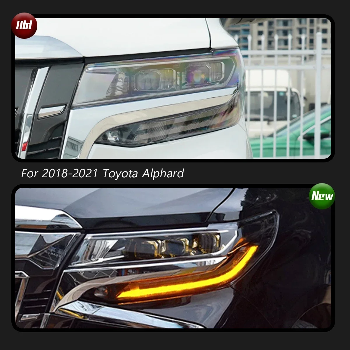 New LED Headlight Upgrade Modified Full Head Lamp For Toyota Alphard 3 led 2018-2021 Turn Signals Daytime Running Lights