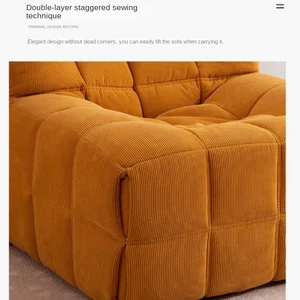 X & D Lazy Retro Velvet Waffelsofa Einfache und moderne Wohnzimmer Balkon Freizeitdesigner Sofa Stuhl Caterpillar Schwamm 12 Hauptverkaufsofa entspannen - №8