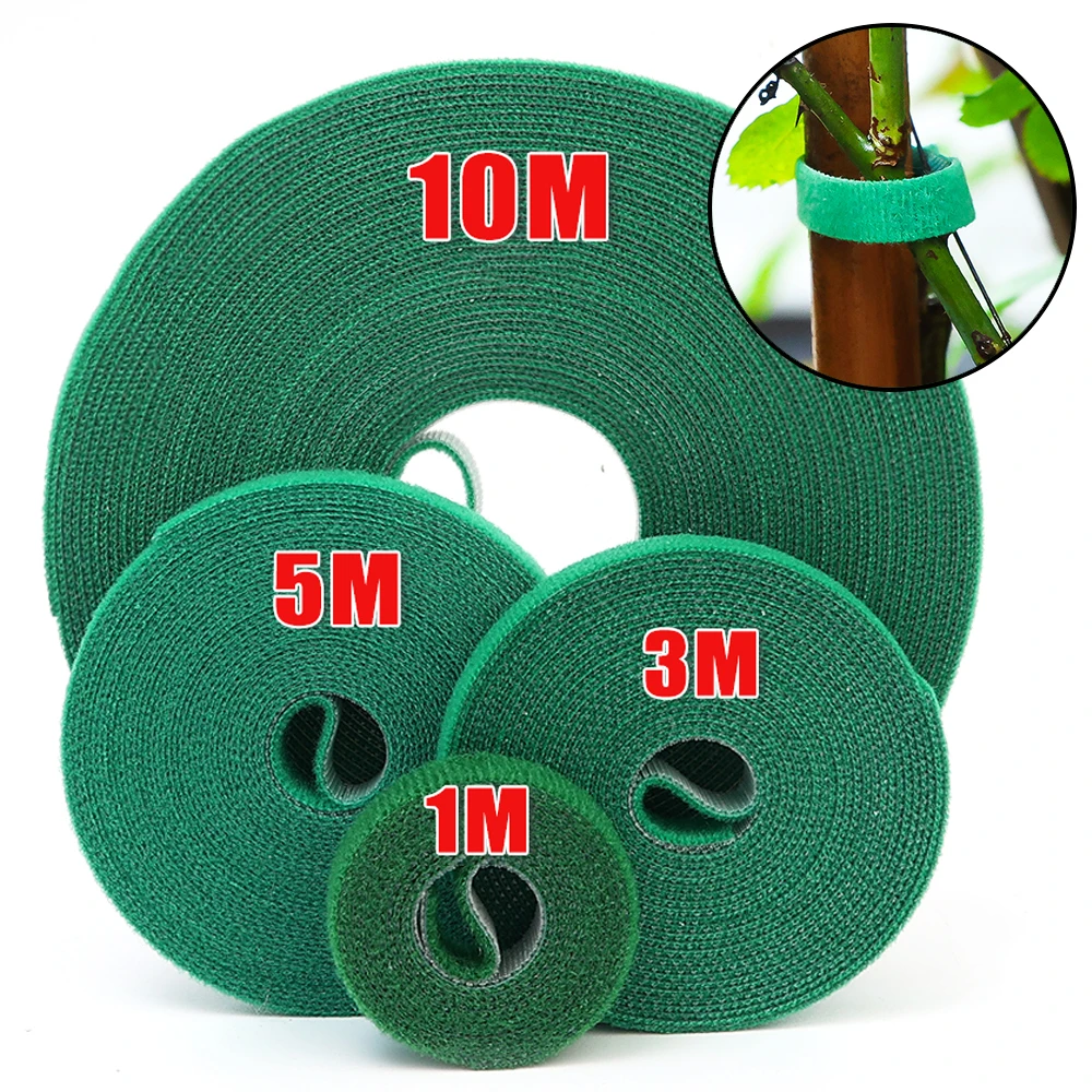 1/10/30M Garden Nylon Plant Ties Reusable Green Cable Hook Loop Organizer Strap Support Fastener Tape Bandage Home Accessories