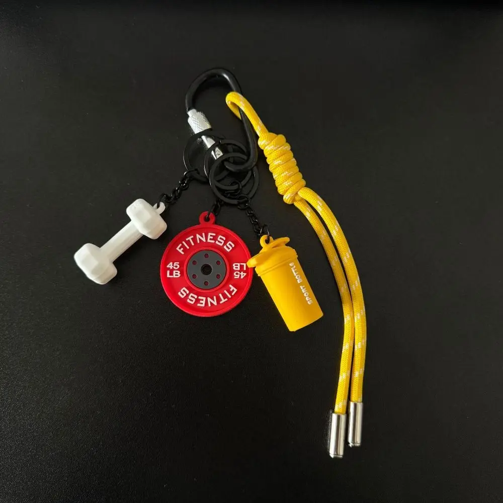 

Mini Barbell Plates Key Chain Kettlebells Water Cups Simulation Dumbbells Keyring Bag Charm Creative Fitness Series Pendant