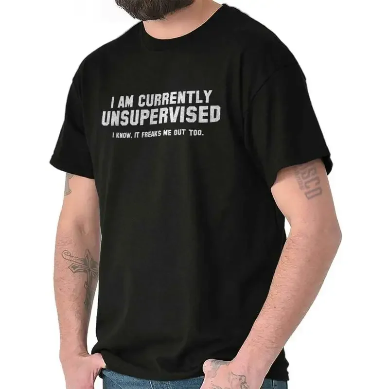 Currently Unsupervised Funny Adulting Drink Womens or Mens Crewneck T Shirt Tee