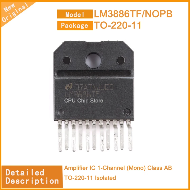 5 unids/lote nuevo Original LM3886TF/NOPB LM3886TF amplificador IC 1 canal (Mono) Clase AB TO-220-11 Chip IC aislado
