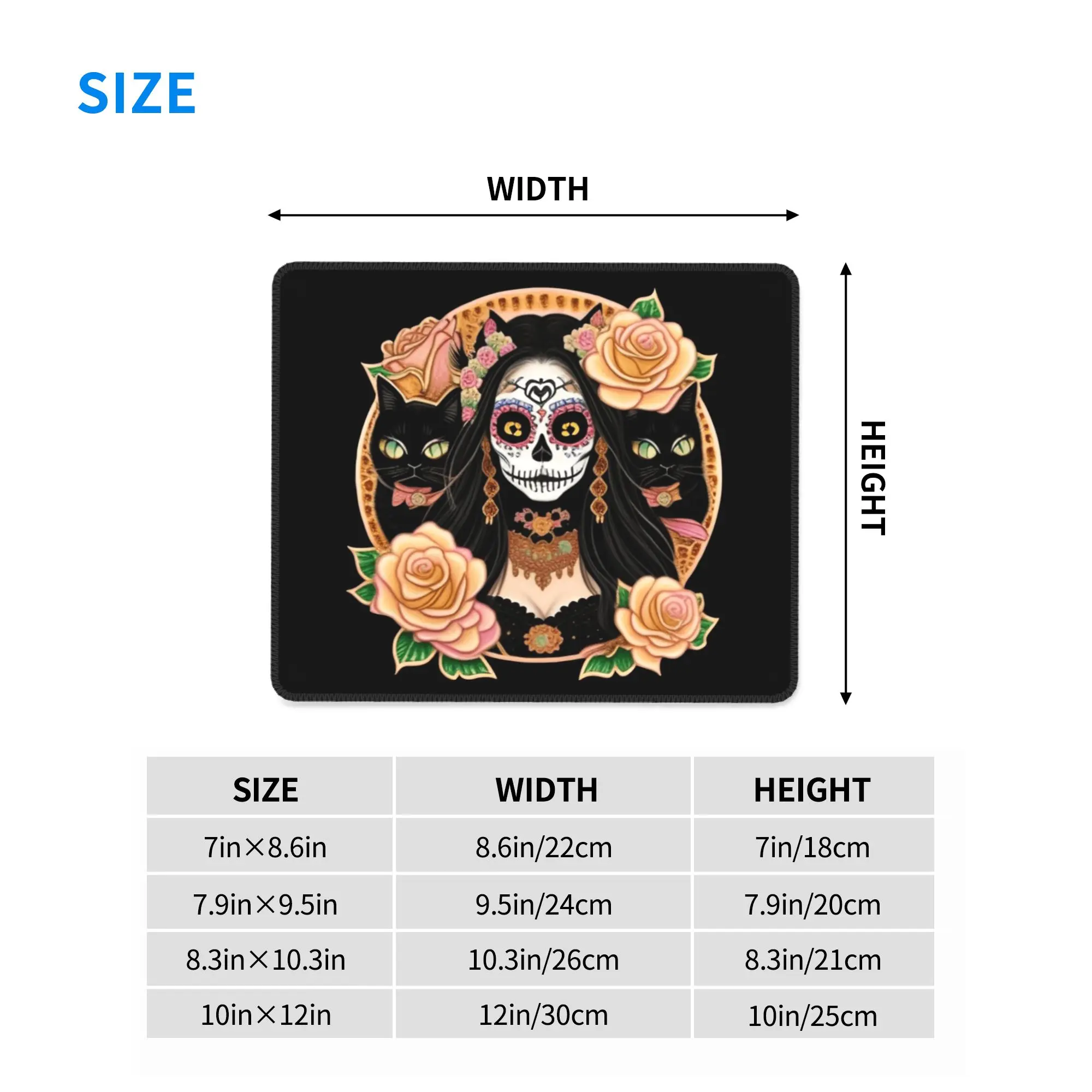 Mexican Catrina Girl Day Of The Dead Sugar Skull Mouse Pad Computer Keyboard Mouse Mat Gamer Laptop Desk Mat Office Table Mats