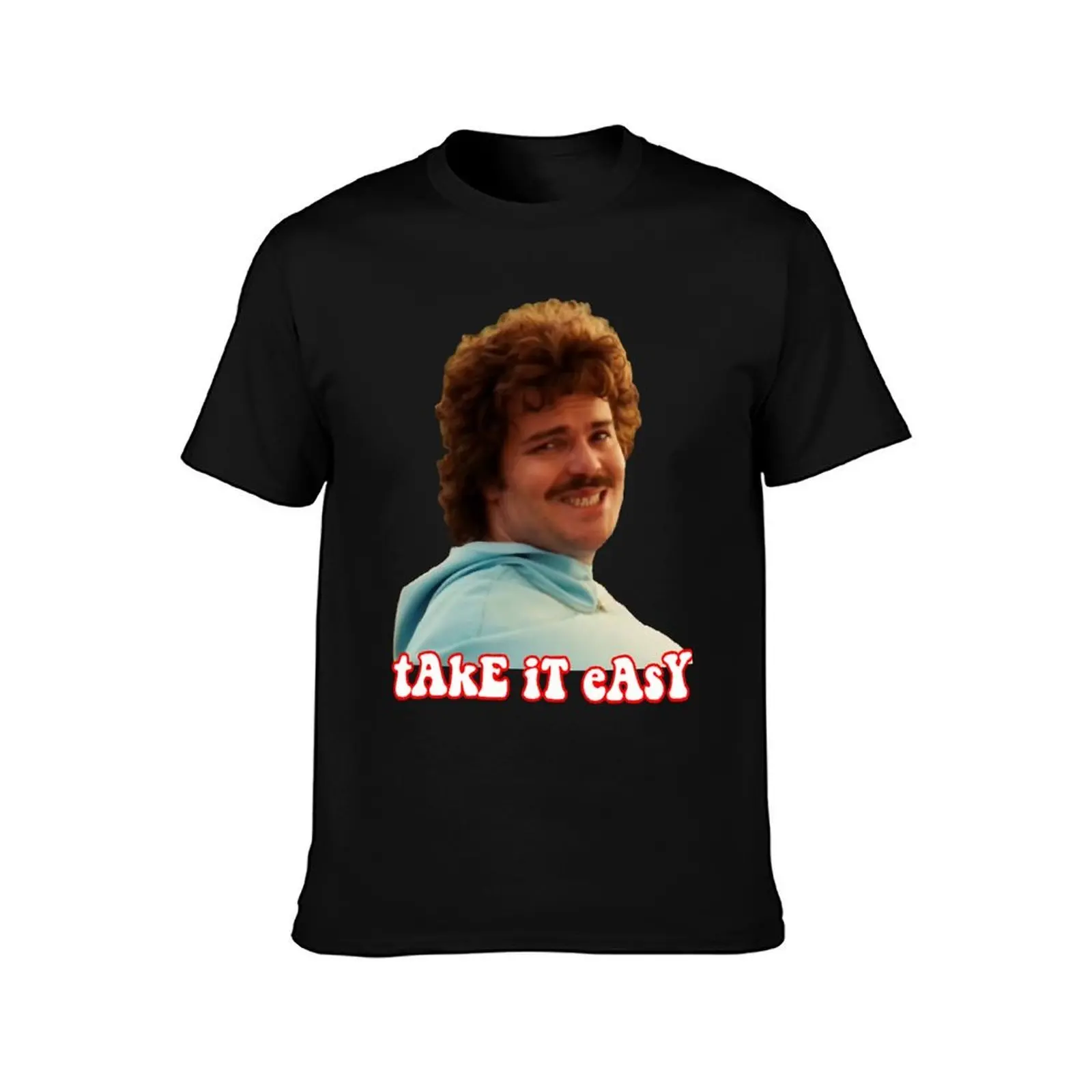 take it easy- nacho libre Sticker T-Shirt, Summer Casual Cotton Tee, Oversized Streetwear Tops, Vintage Graphic Print