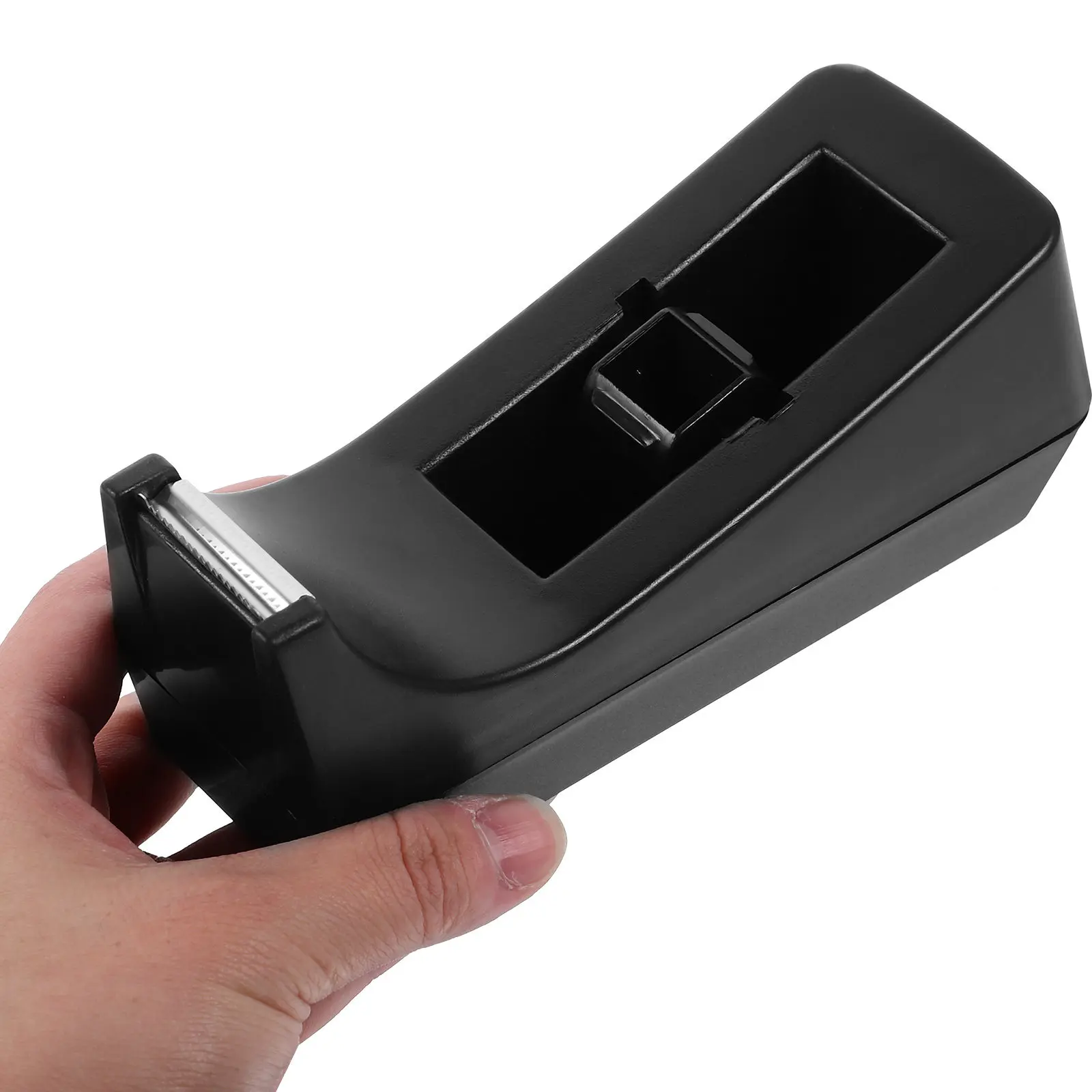 work-desk-tape-dispenser-small-dispencer-roller-dispensers-black-refillable-cassette-plastic