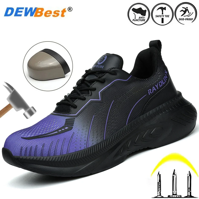 New women's anti-smash anti-puncture men's steel head lightweight non-slip wear-resistant safety construction site work shoes