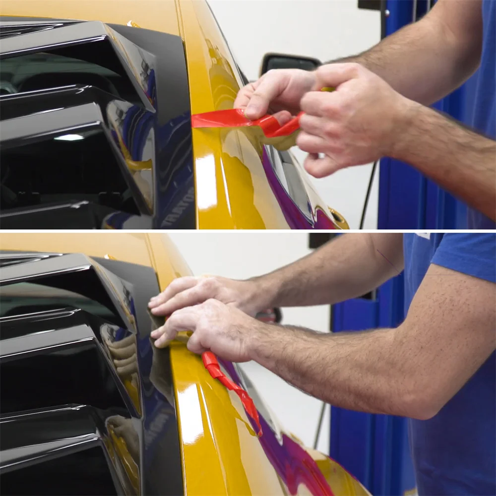 Hintere Seiten fenster lamellen für Ford Mustang 2015-2017 Windschutz scheibe Sonnenschutz abdeckung Entlüftung GT Lambo-Stil Custom Fit Allwetter abs – Detail 10