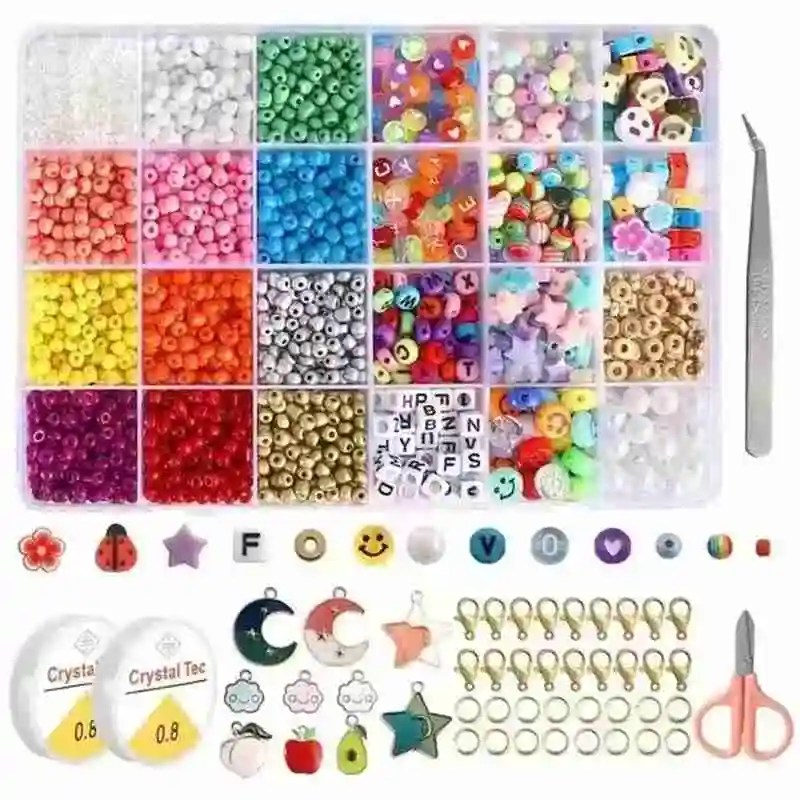 

2/3/4MM Small Glass Seed Beads kit Round Colorful Spacer Mix Beads for Jewelry Findings Making Set DIY Bracelet Accessories