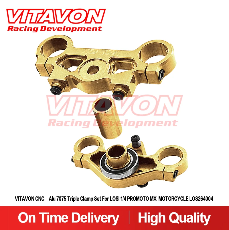 VITAVON CNC Alu 7075 Triple Clamp Set For LOSI 1/4 PROMOTO MX MOTORCYCLE LOS264004