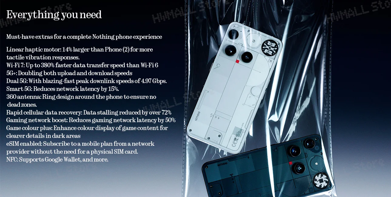 Nothing Phone (3) Smartphone Triple 50Mp Camera 6.67" 120Hz Amoled Display Snapdragon 8S Gen 4 3 Microphones Glyph Array