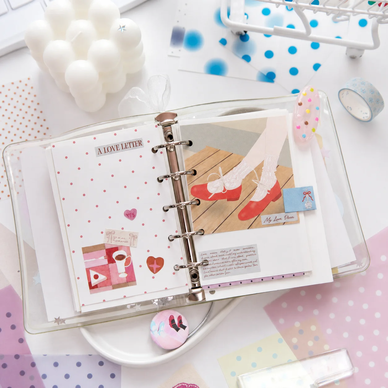 Journal Background Paper Multi-Functional Vintage Scrapbook Paper Polka Dot Paper Semi-Transparent For Journaling Diy Craft