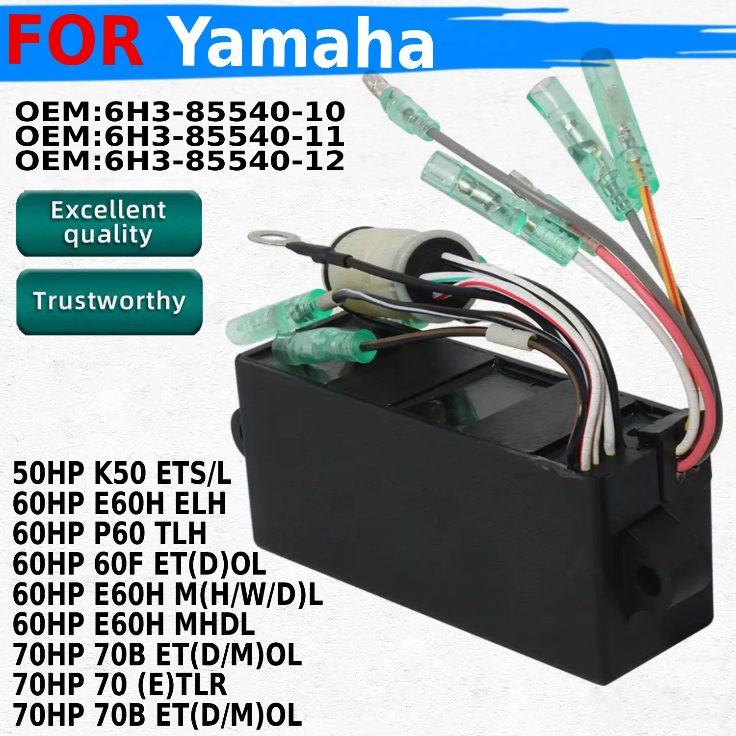 

Outboard Ignition System Unit CDI For Yamaha 70HP 60HP 50HP 70 70B E60H 60F P60 K50 ETS/L ET(D/M)OL (E)TLR M(H/W/D)L TLH