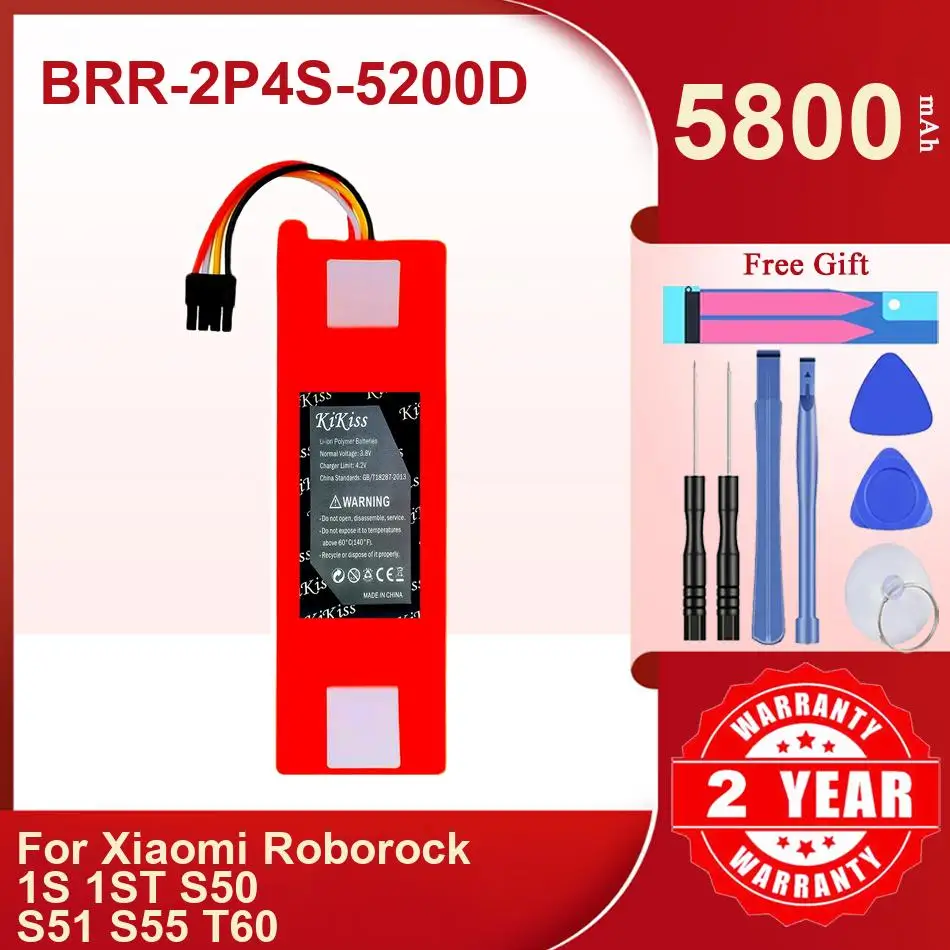 

Kikiss 5800Mah BRR-2P4S-5200D аккумулятор для Xiaomi Roborock 1S 1ST S50 S51 S55 T60