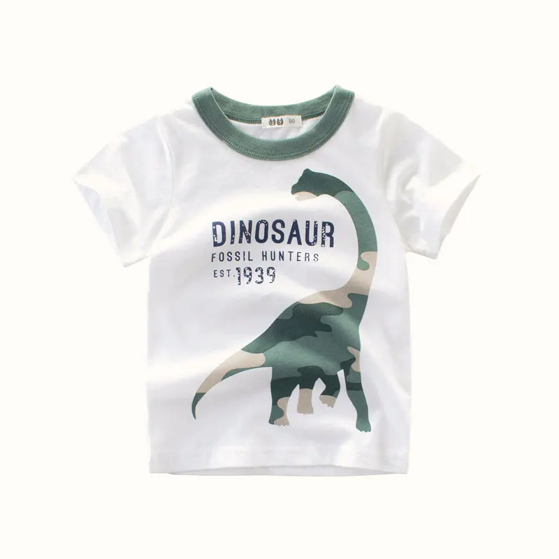 New Summer Children 3D Cartoon T-shirt for Boy Animal Printing Dinosaur Shark Boys T Shirt Girls Tops Tees Cartoon Kids Clothes