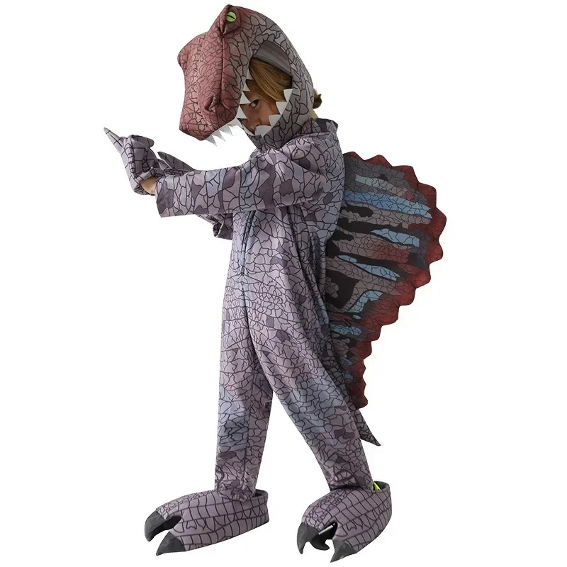 Spinosaurus Costumes Boys Girls Triceratops Cosplay Set Children Jumpsuit Halloween Carnival Props Purim Party Dinosaur for Kid