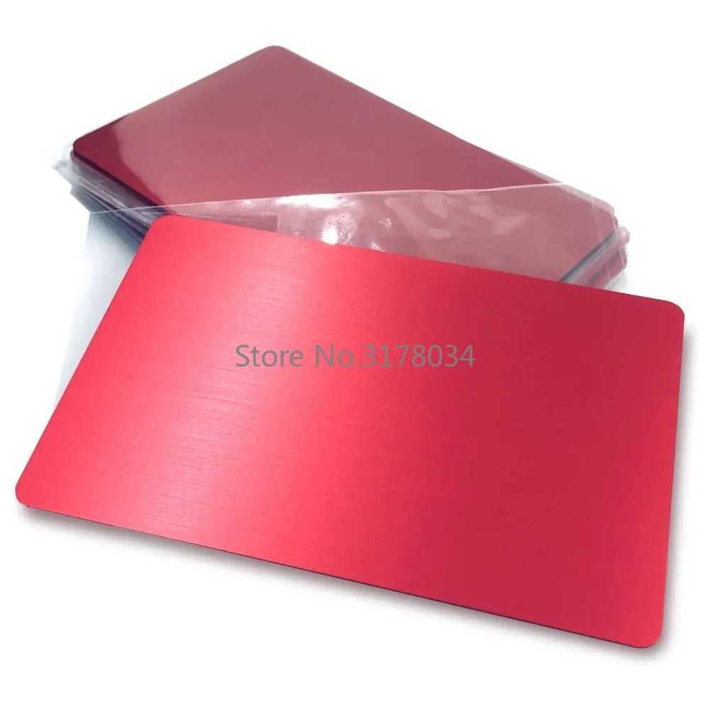 

10pcs/pack 304 Stainless Steel Thick 0.8mm Red Metal Business Cards Blanks Card for Customer Laser Engraving DIY Gift Cards