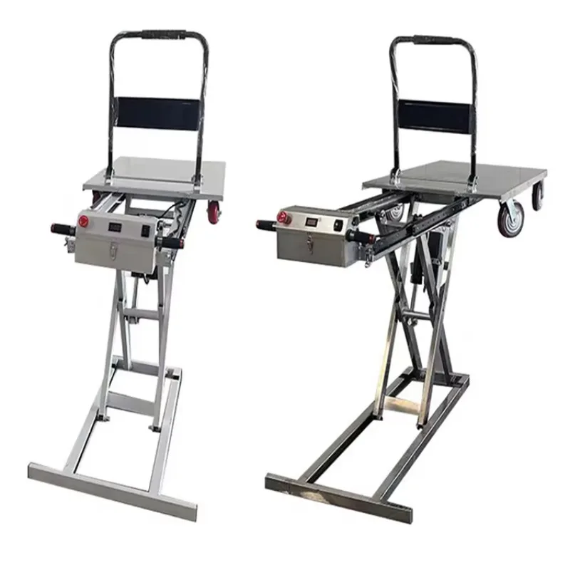 Customized Y Electric Hydraulic 4-Wheel Stainless Steel Lift Table Trolley 500kg Capacity Scissor Lift Mechanism Motor for Lifti