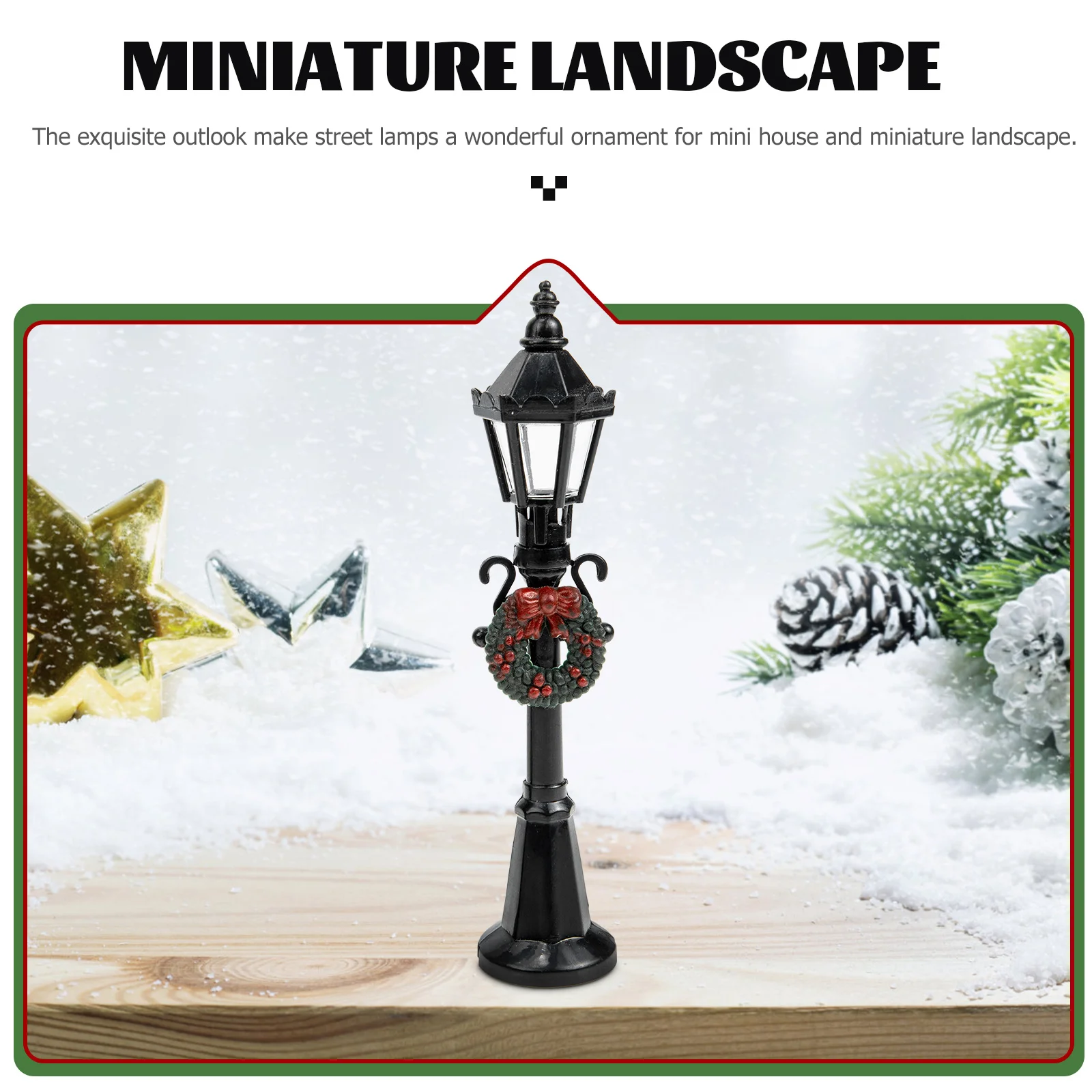 6 pezzi lampada natalizia palo lampioni in miniatura lampade figurine modello statua arredamento da giardino puntello tavolo di sabbia piccolo bambino