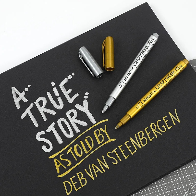 50Pcs โลหะกันน้ำถาวร Marker ปากกาเงินทองสี DIY อีพ็อกซี่เรซินแม่พิมพ์วาดนักเรียนงานฝีมือ Marker ปากกา