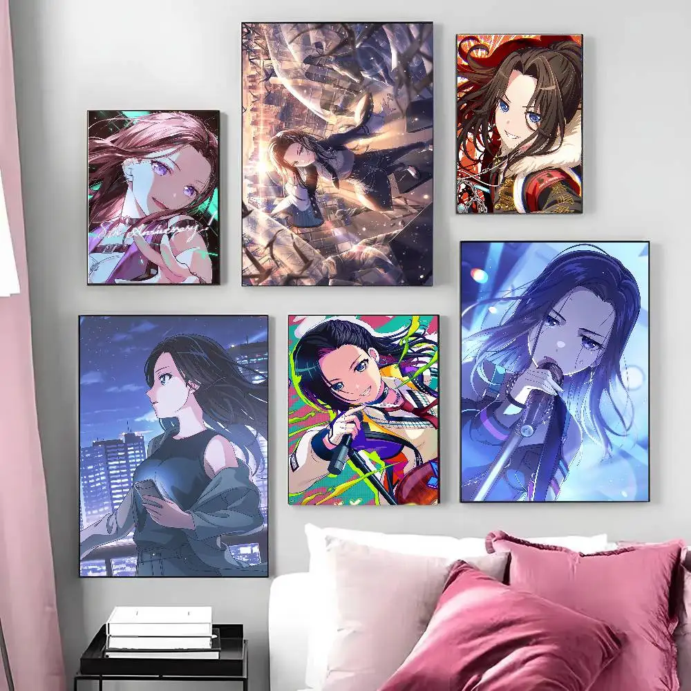 Rei Wakana Anime B-BanG Dream Art Klebende Wanddekoration, wasserfest, für Zuhause, Wohnzimmer, Schlafzimmer, Bar, ästhetische Dekoration