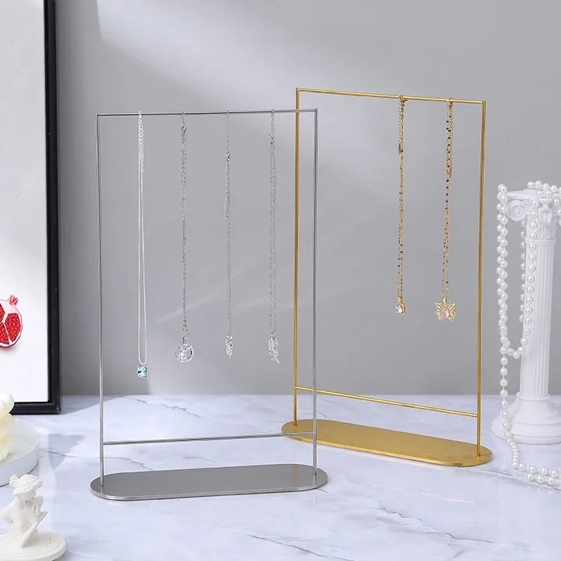 Silver Metal Jewelry Display Stand For Necklaces Earrings And Pendant OrganizersIdeal For Live Streaming And Retail Presentatio