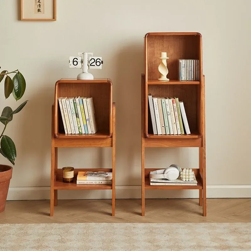 Solid wood household storage rack, Nordic floor to ceiling minimalist bedside storage cabinet