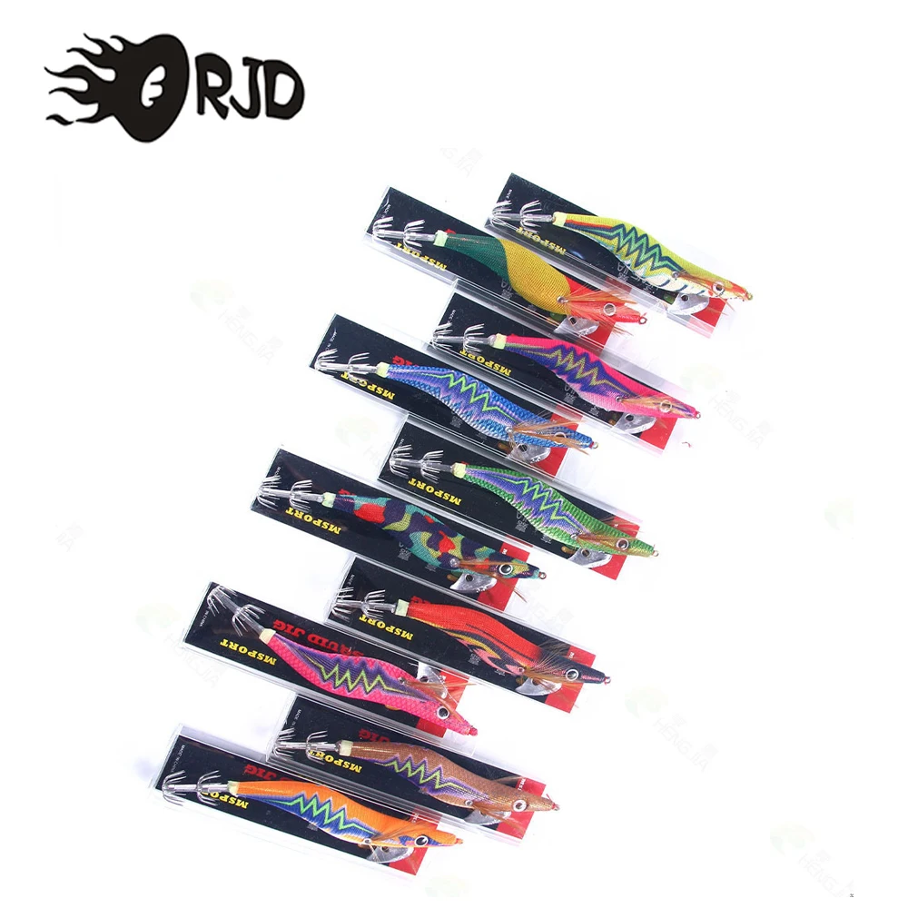 

ORJD Fishing Lure Pesca Squid Jigging Artificial Wood Shrimps Jigging Lures Squid Hook Cuttlefish Bait Sea Fishing Accessories