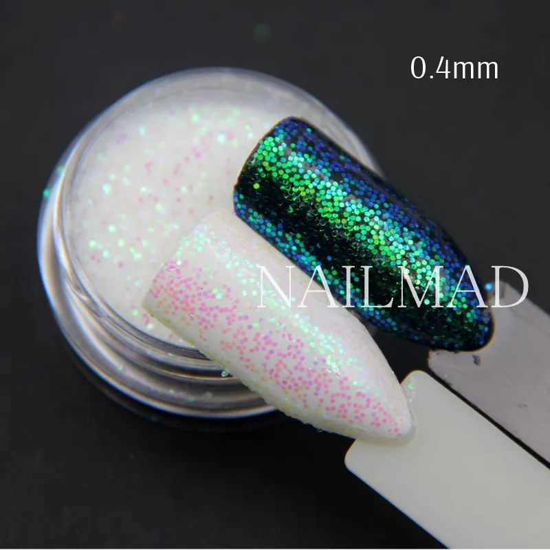 Paillettes à effet pixel pour les ongles, accessoire de manucure, sirène, vert, irisé, pour nail art, maquillage, décoration, 1 boîte