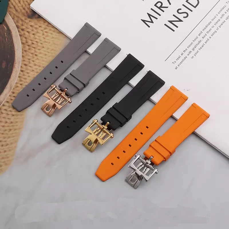 High Quality Fluorine Rubber Watch Strap For Vacheron VC Constantin Heritage Bracelet Series Silicone Watchband Men 20mm 19mm