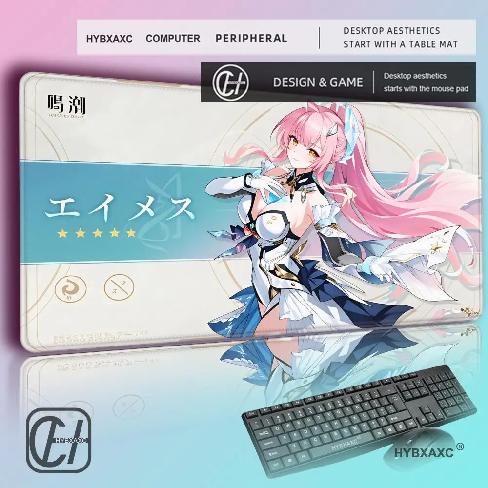 

HYBXAXC MousePad Laptop Gaming Accessories Keyboard Pad Wuthering Waves Aemeath Chisa Mousepad Anime Girl Jinhsi Cute Mouse Mat