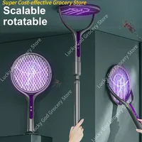 Rotating Head Electric Fly Swatter Rechargeable Fly Zapper 2 in 1 Fly Killer and Mosquito Trap Lamp for Indoor and Outdoor