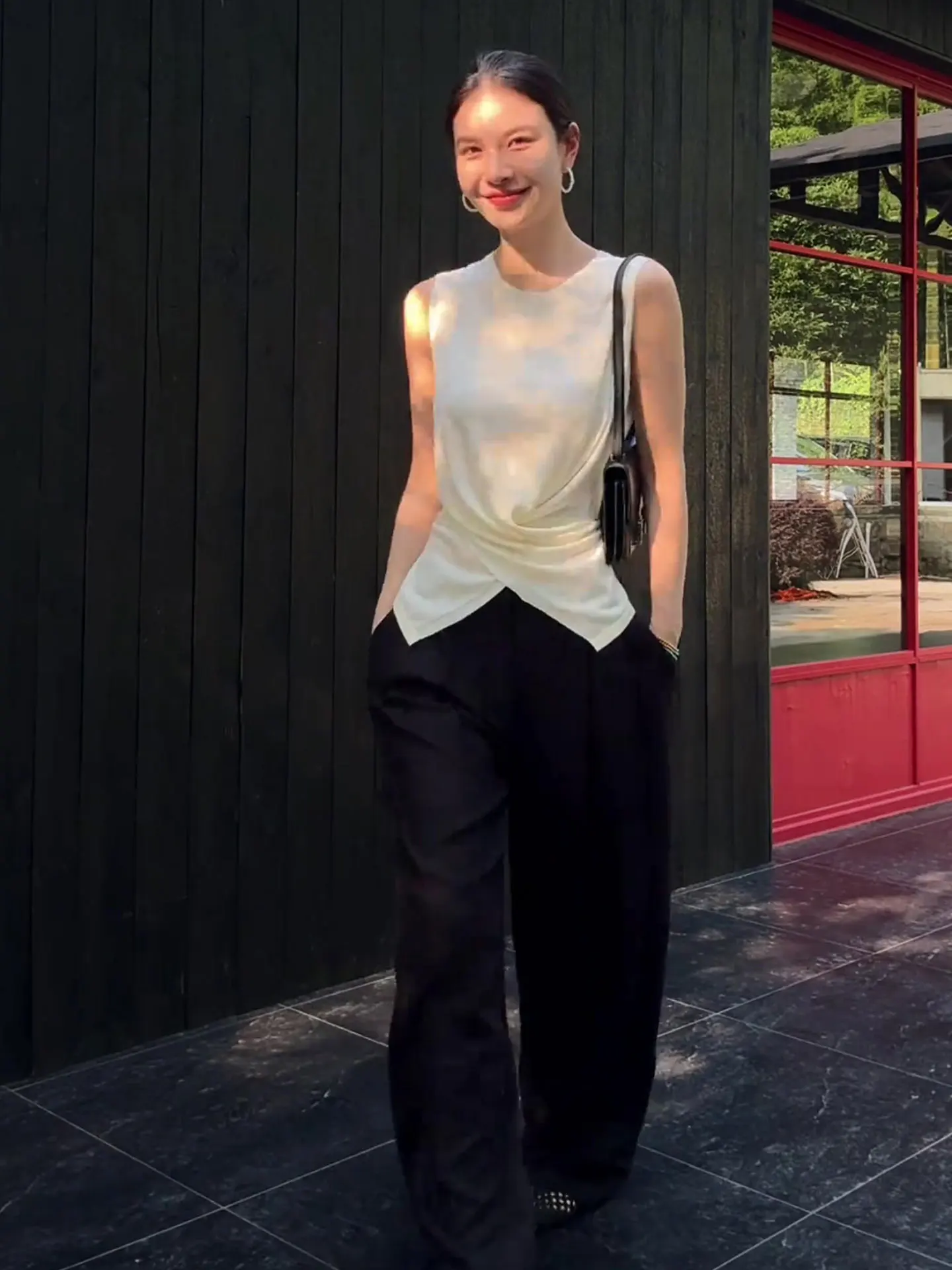 เสื้อไหมพรมถักลายไขว้ รุ่นนีไอซ์ซิลค์ สไตล์เกาหลี ใส่สบาย เหมาะสำหรับฤดูร้อน แฟชั่นสำหรับผู้หญิง